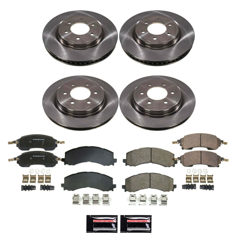Power Stop KOE9244 Front And Rear Z17 Evolution Pad And Autospecialty 1-Click OE Replacement Rotor Kit for 2022-2024 Ford Bronco Raptor product image