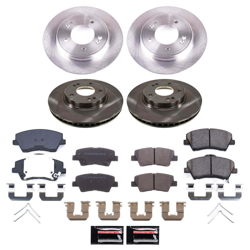 Power Stop KOE9247 Front And Rear Z17 Evolution Pad And Autospecialty 1-Click OE Replacement Rotor Kit for 2023-2024 Kia Niro product image