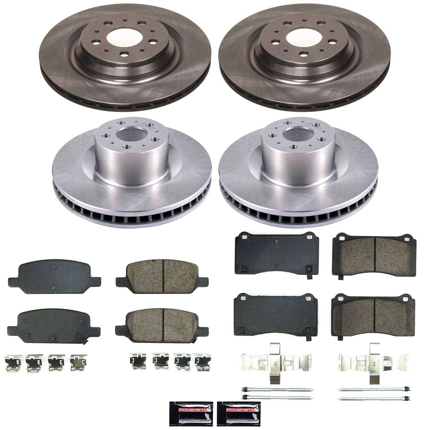 Power Stop KOE9252 Front And Rear Z16 Evolution Pad And Autospecialty 1-Click OE Replacement Rotor Kit for 2020 Tesla Model Y Long Range, Standard Range product image