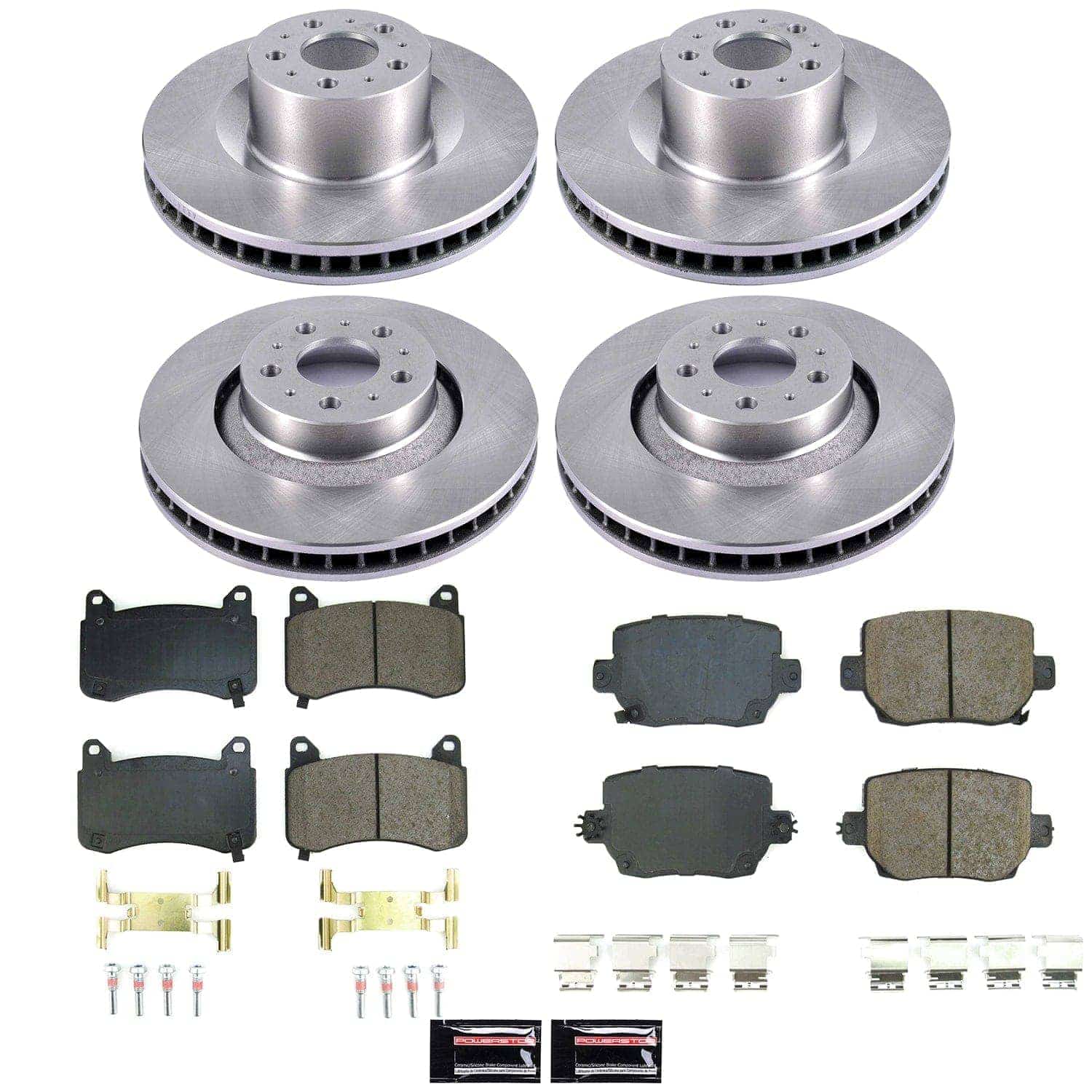 Power Stop KOE9255 Front And Rear Z17 Evolution Pad And Autospecialty 1-Click OE Replacement Rotor Kit for 2020-2024 Tesla Model Y Performance product image