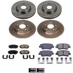 Power Stop KOE9272 Front And Rear Z17 Evolution Pad And Autospecialty 1-Click OE Replacement Rotor Kit for 2022 Hyundai Kona Limited, N Line All Wheel Drive product image