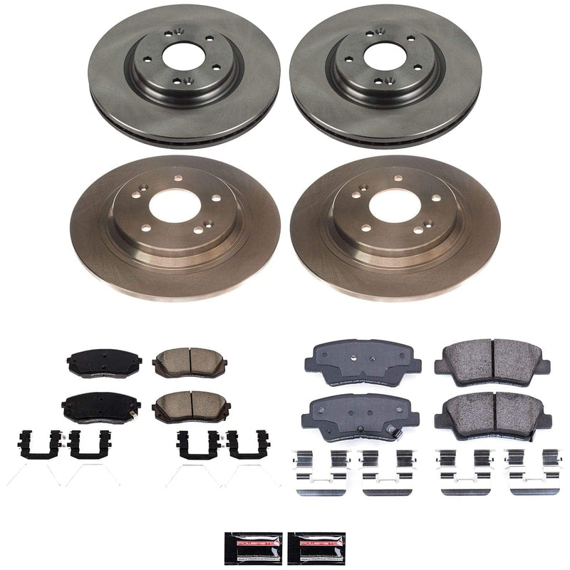 Power Stop KOE9272 Front And Rear Z17 Evolution Pad And Autospecialty 1-Click OE Replacement Rotor Kit for 2022 Hyundai Kona Limited, N Line All Wheel Drive product image