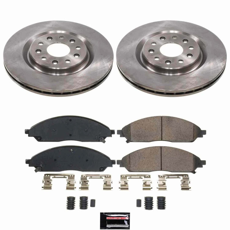 Power Stop KOE9293 Z17 Evolution Pad And Autospecialty OE Replacement Front Pad And Rotor Kit for 2020-2024 Chrysler Pacifica All Wheel Drive product image