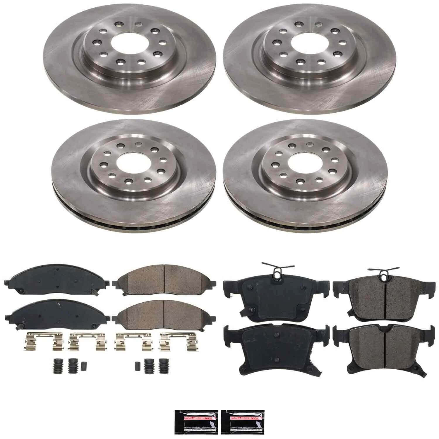 Power Stop KOE9309 Z17 Evolution Pad And Autospecialty OE Replacement Front And Rear Pad And Rotor Kit for 2020-2024 Chrysler Pacifica All Wheel Drive product image