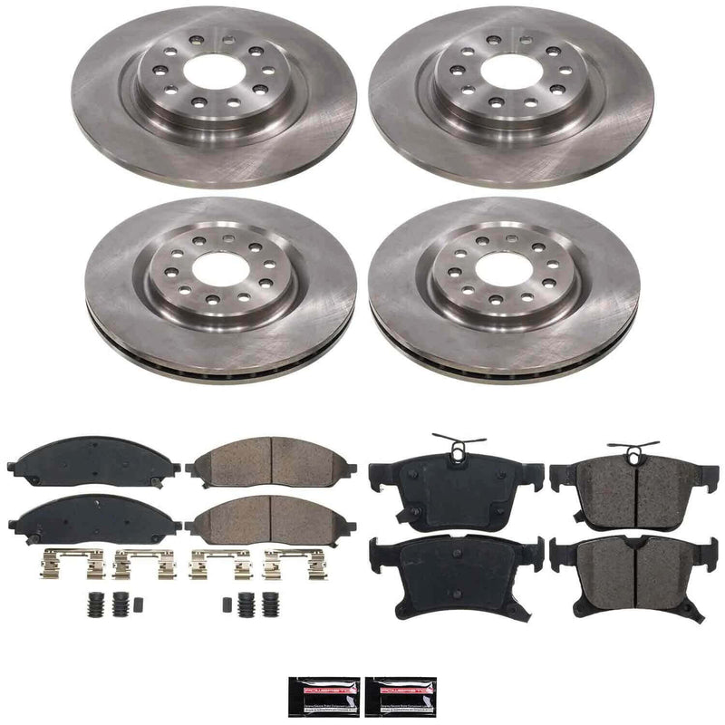 Power Stop KOE9309 Z17 Evolution Pad And Autospecialty OE Replacement Front And Rear Pad And Rotor Kit for 2020-2024 Chrysler Pacifica All Wheel Drive product image
