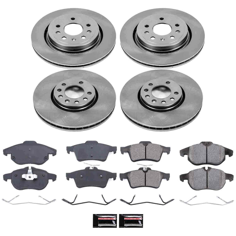 Power Stop KOE986 Autospecialty - 1-Click Daily Driver Brake Kits (Front And Rear) for 2003-2011 Saab 9-3. product image