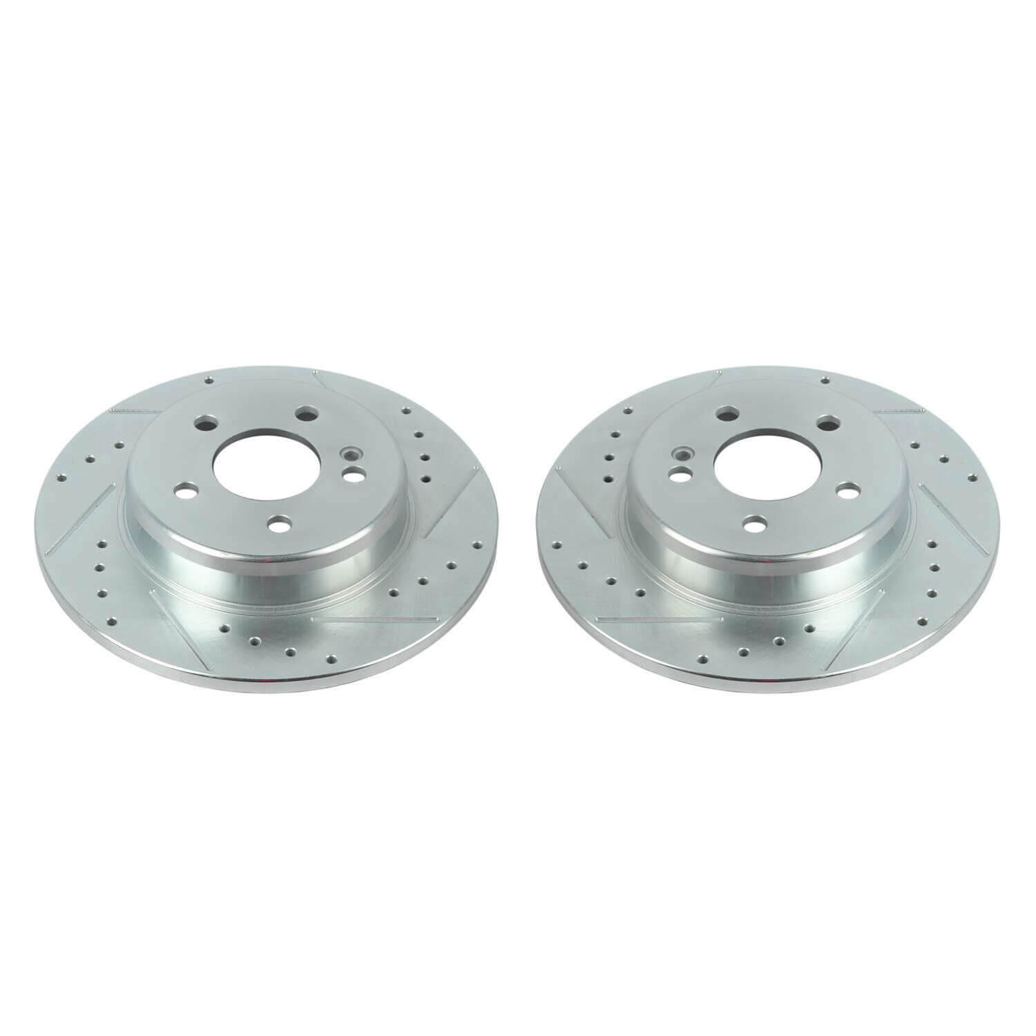 Power Stop EBR1680XPR Evolution Performance Vented 1-Piece Drilled And Slotted Rear Brake Rotor for 2017-2018 Mercedes-Benz C300 4Matic, Base product image