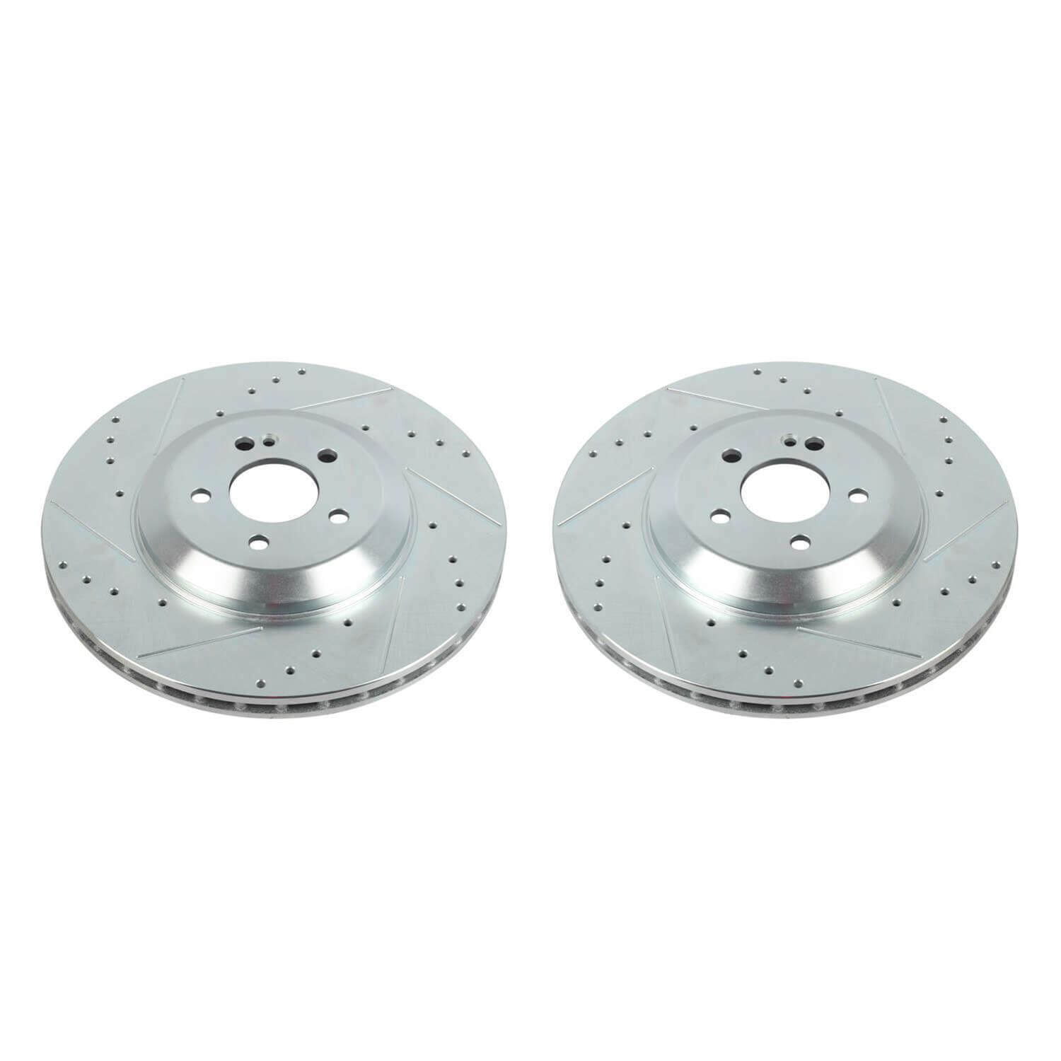 Power Stop EBR1681XPR Evolution Performance Vented 1-Piece Drilled And Slotted Rear Brake Rotor for 2019-2021 Mercedes-Benz CLS450 4Matic, Base product image