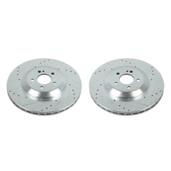 Power Stop EBR1681XPR Evolution Performance Vented 1-Piece Drilled And Slotted Rear Brake Rotor for 2019-2021 Mercedes-Benz CLS450 4Matic, Base product image