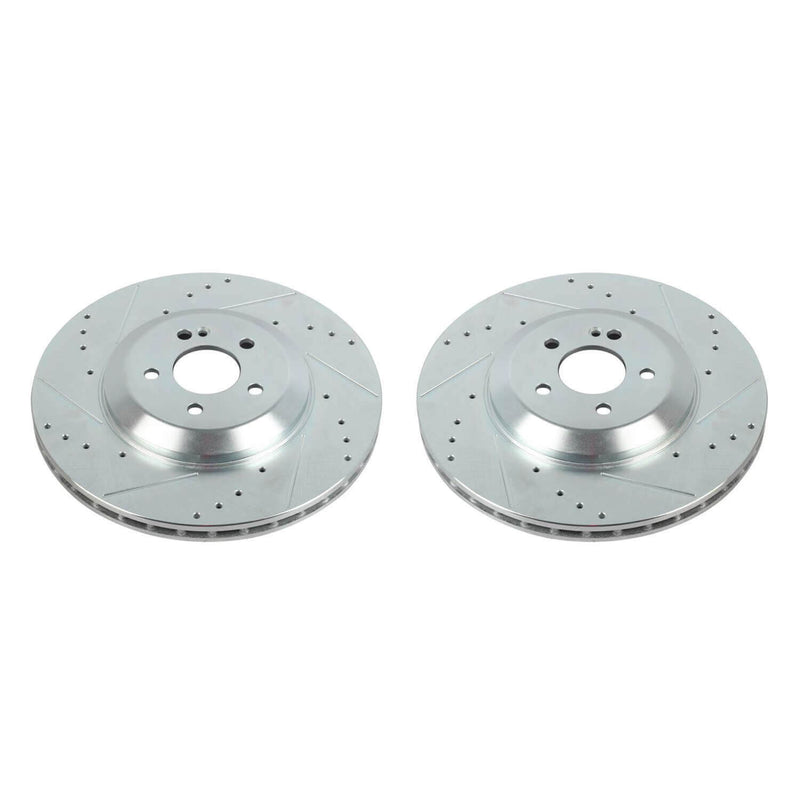 Power Stop EBR1681XPR Evolution Performance Vented 1-Piece Drilled And Slotted Rear Brake Rotor for 2019-2021 Mercedes-Benz CLS450 4Matic, Base product image