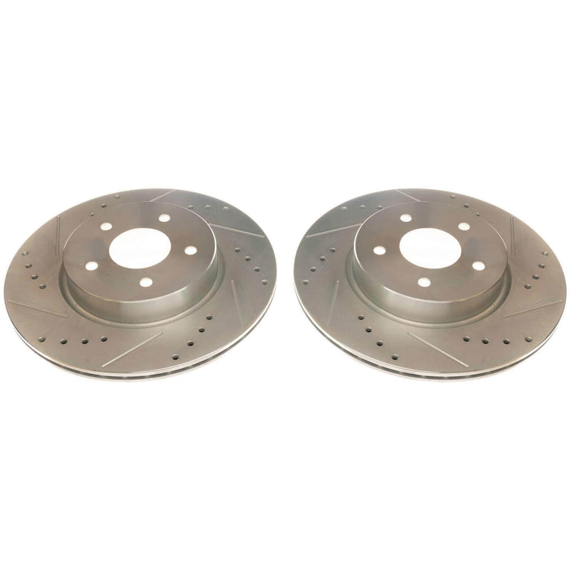 Power Stop JBR1775XPR Evolution Performance Vented 1-Piece Drilled And Slotted Rear Brake Rotor for 2019 Infiniti QX50 Essential, Luxe, Pure product image