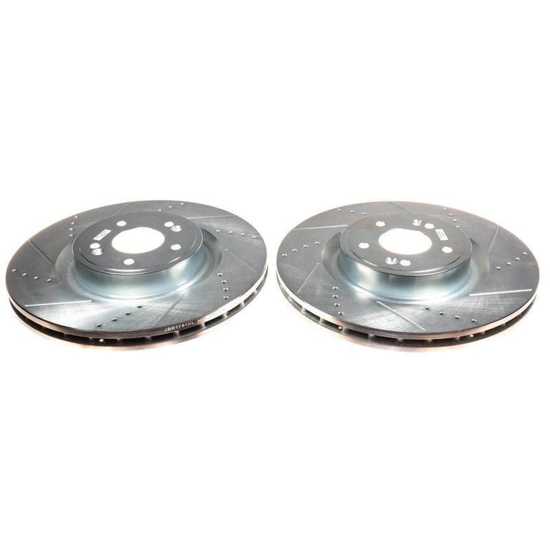 Power Stop JBR1791XPR Evolution Performance Vented 1-Piece Drilled And Slotted Front Brake Rotor for 2019 Genesis G70 Advanced, Design, Dynamic, Elite, Prestige, Sport product image