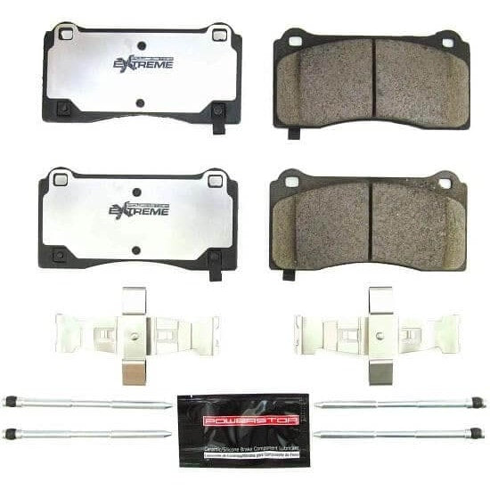 Power Stop Z26-2195 Z26 Extreme Street Performance Carbon Fiber Ceramic Front Brake Pads for 2017 Tesla Model 3 Base, Long Range product image