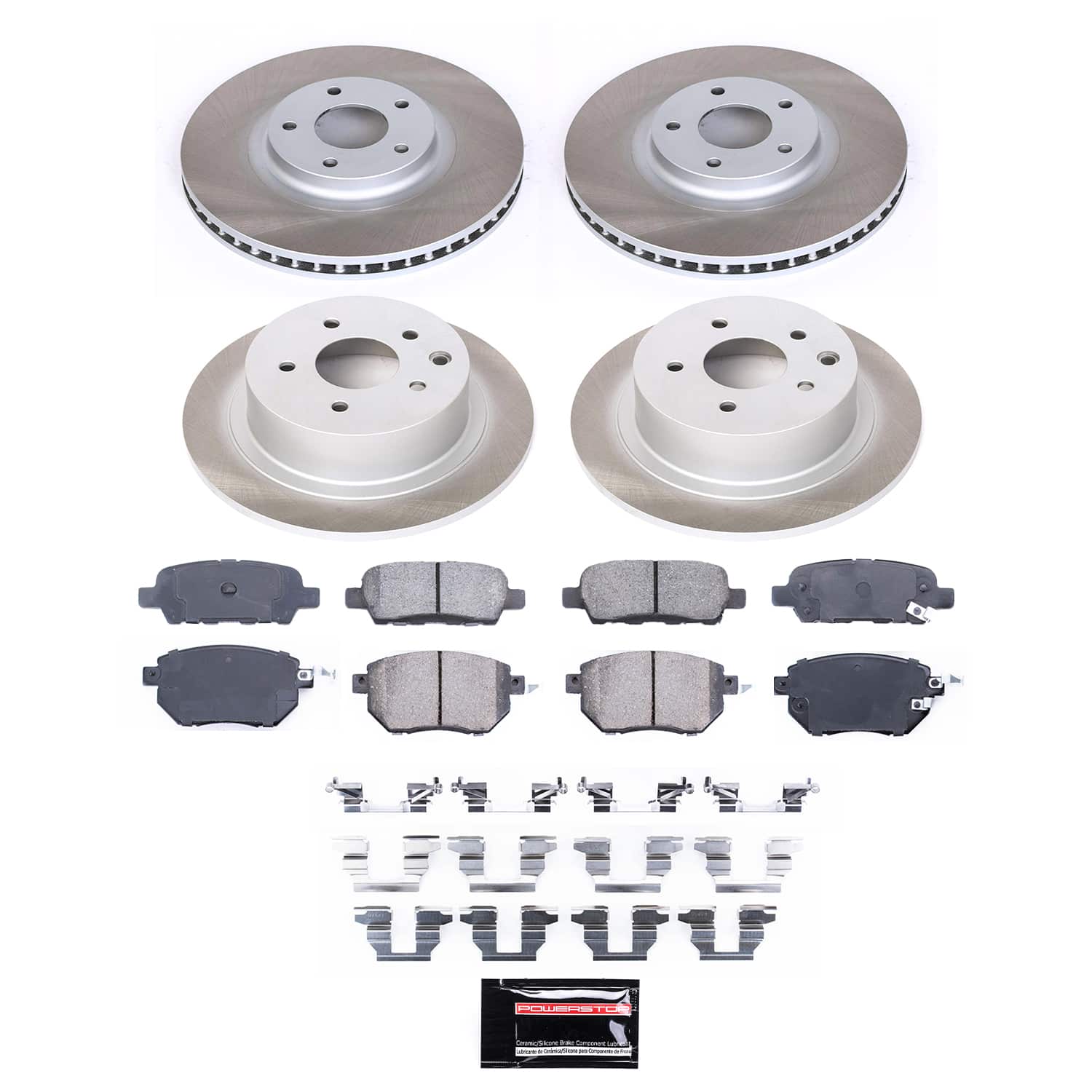 Power Stop SC092 - Front And Rear Z17 Evolution Pad And Semi-Coated Rotor Kit vehicle fitment brake part