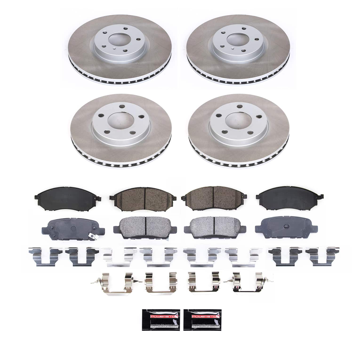 Power Stop SC114 - Front And Rear Z17 Evolution Pad And Semi-Coated Rotor Kit vehicle fitment brake part