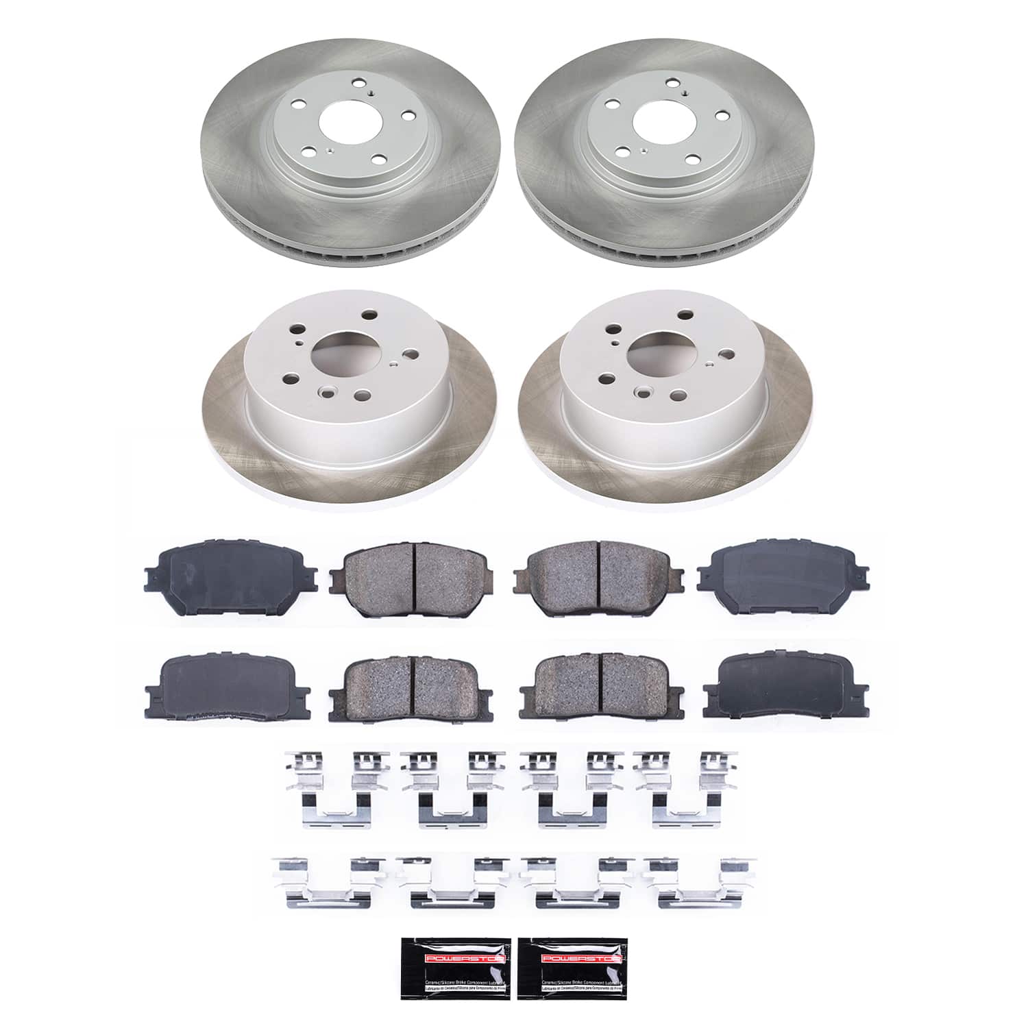 Power Stop SC1145 - Front And Rear Z17 Evolution Pad And Semi-Coated Rotor Kit vehicle fitment brake part