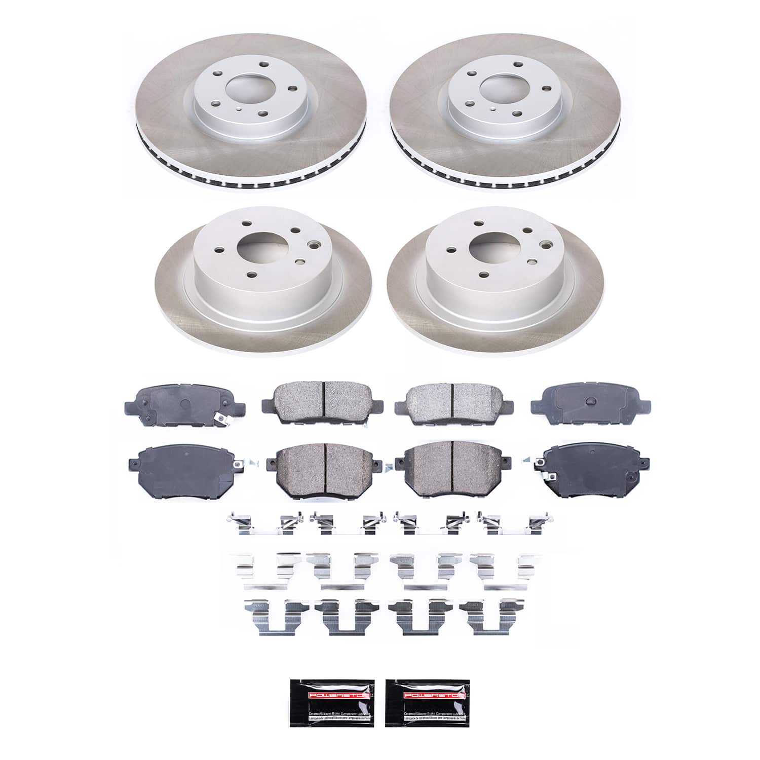 Power Stop SC117 - Front And Rear Z17 Evolution Pad And Semi-Coated Rotor Kit vehicle fitment brake part