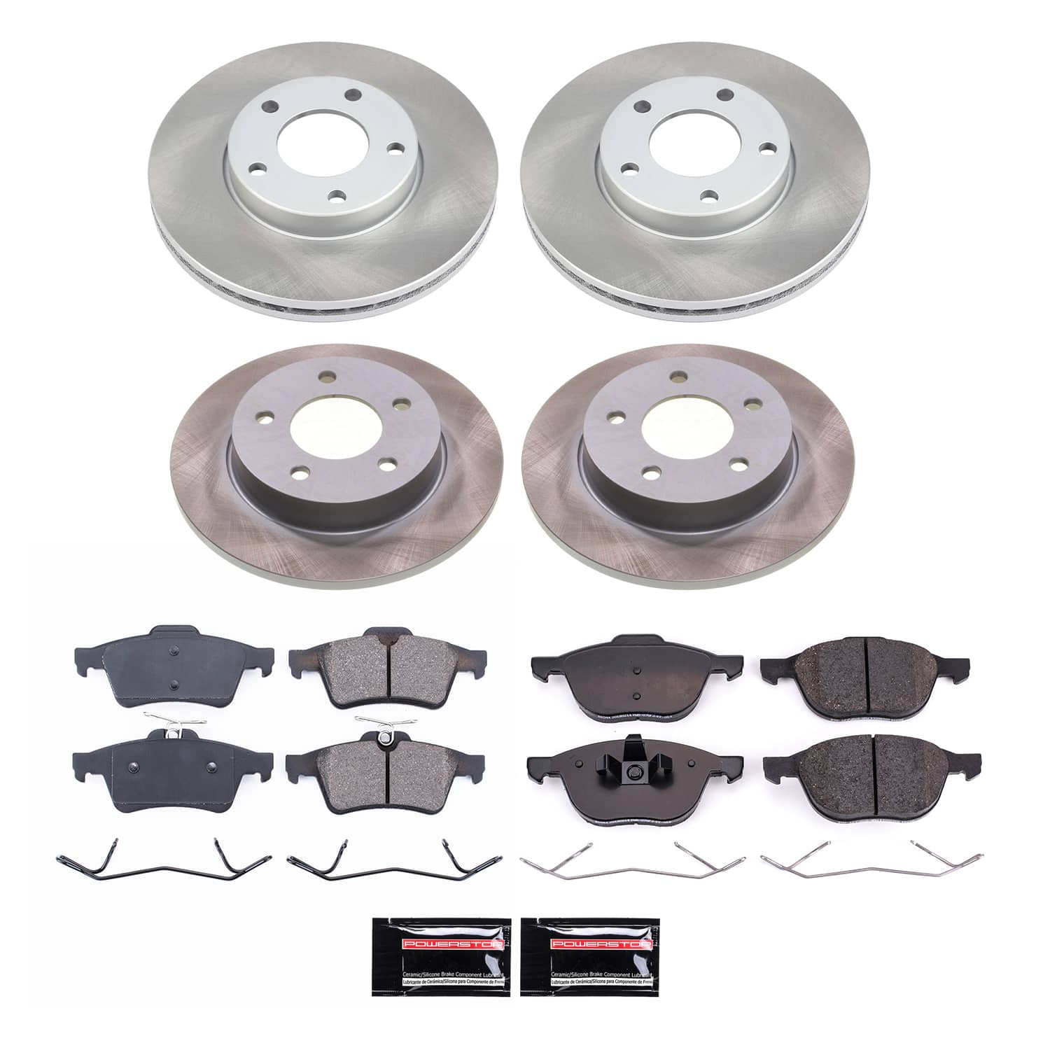 Power Stop SC121 - Front And Rear Z17 Evolution Pad And Semi-Coated Rotor Kit vehicle fitment brake part