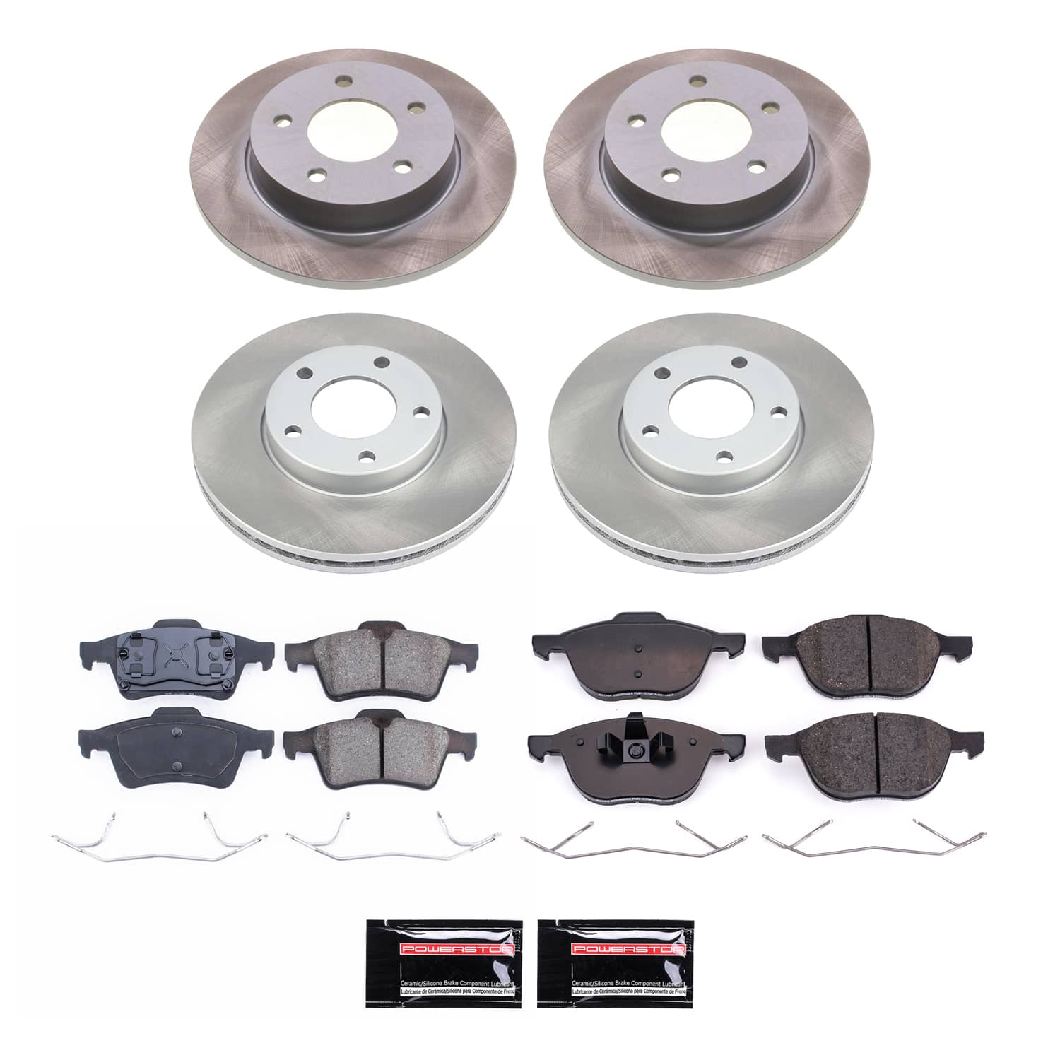 Power Stop SC122 - Front And Rear Z17 Evolution Pad And Semi-Coated Rotor Kit vehicle fitment brake part