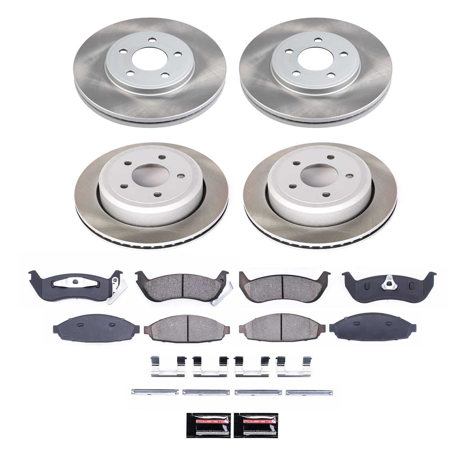 Power Stop SC1365 - Front And Rear Z17 Evolution Pad And Semi-Coated Rotor Kit vehicle fitment brake part