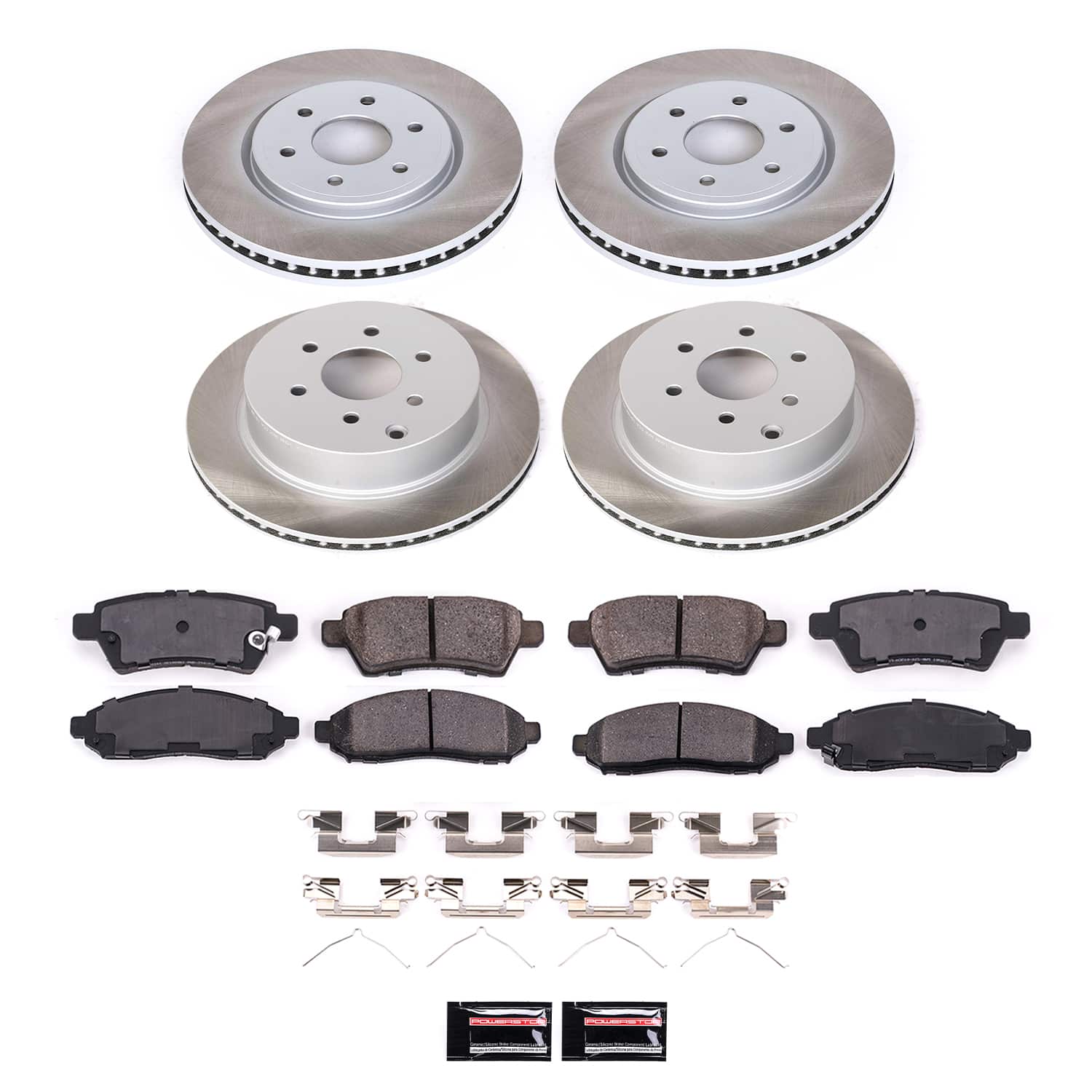 Power Stop SC144 - Front And Rear Z17 Evolution Pad And Semi-Coated Rotor Kit vehicle fitment brake part