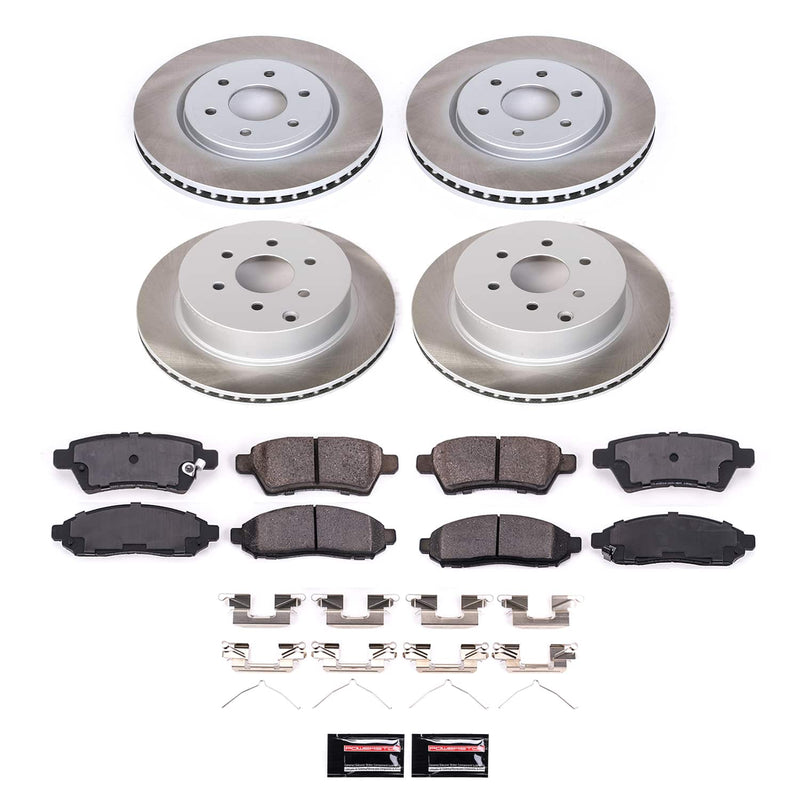 Power Stop SC144 - Front And Rear Z17 Evolution Pad And Semi-Coated Rotor Kit vehicle fitment brake part