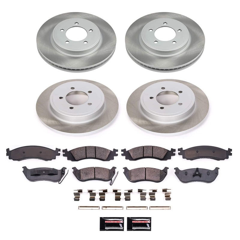 Power Stop SC1443 - Front And Rear Z17 Evolution Pad And Semi-Coated Rotor Kit vehicle fitment brake part