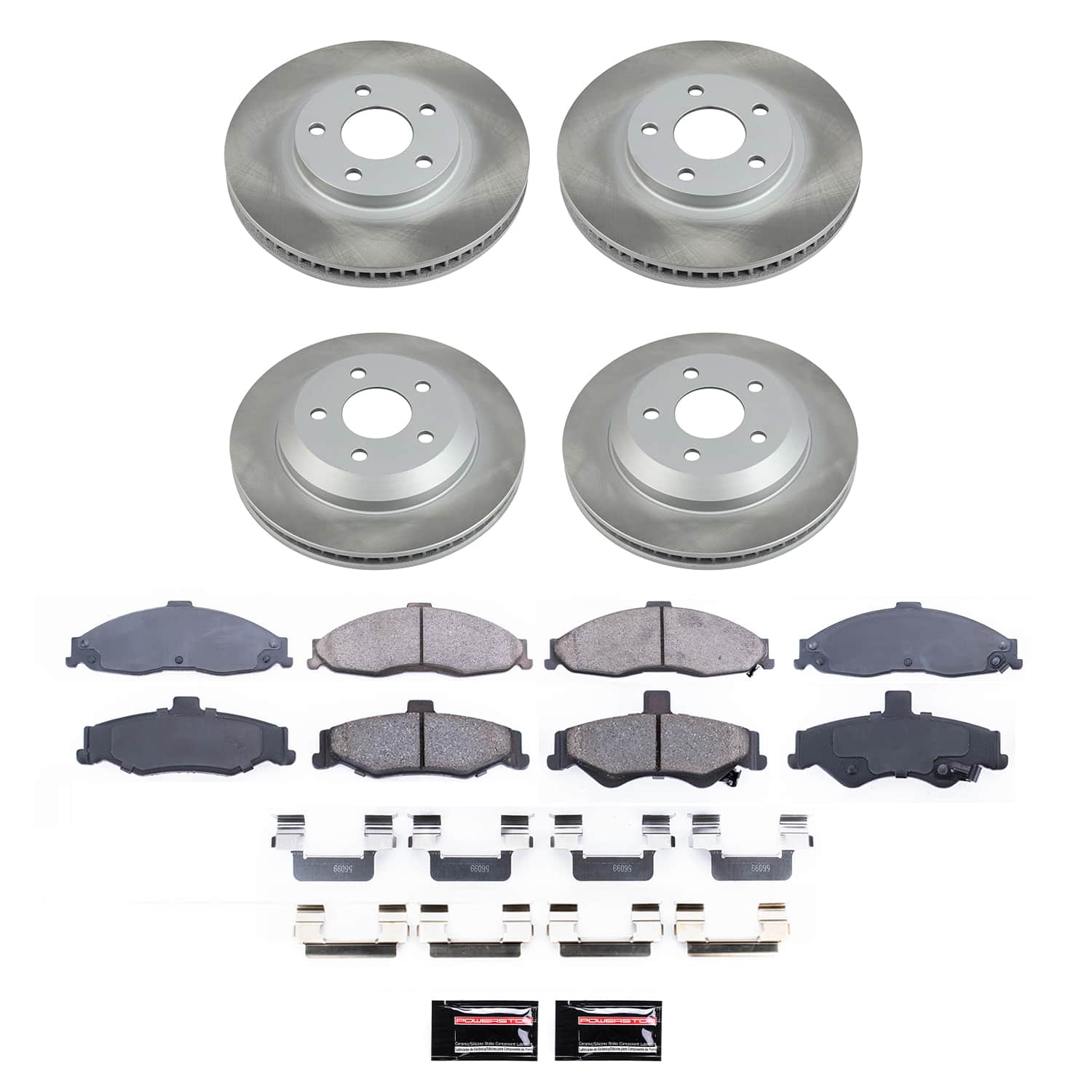 Power Stop SC1548 - Front And Rear Z17 Evolution Pad And Semi-Coated Rotor Kit vehicle fitment brake part