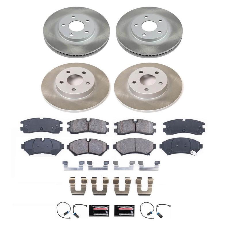 Power Stop SC1550 - Front And Rear Z17 Evolution Pad And Semi-Coated Rotor Kit vehicle fitment brake part