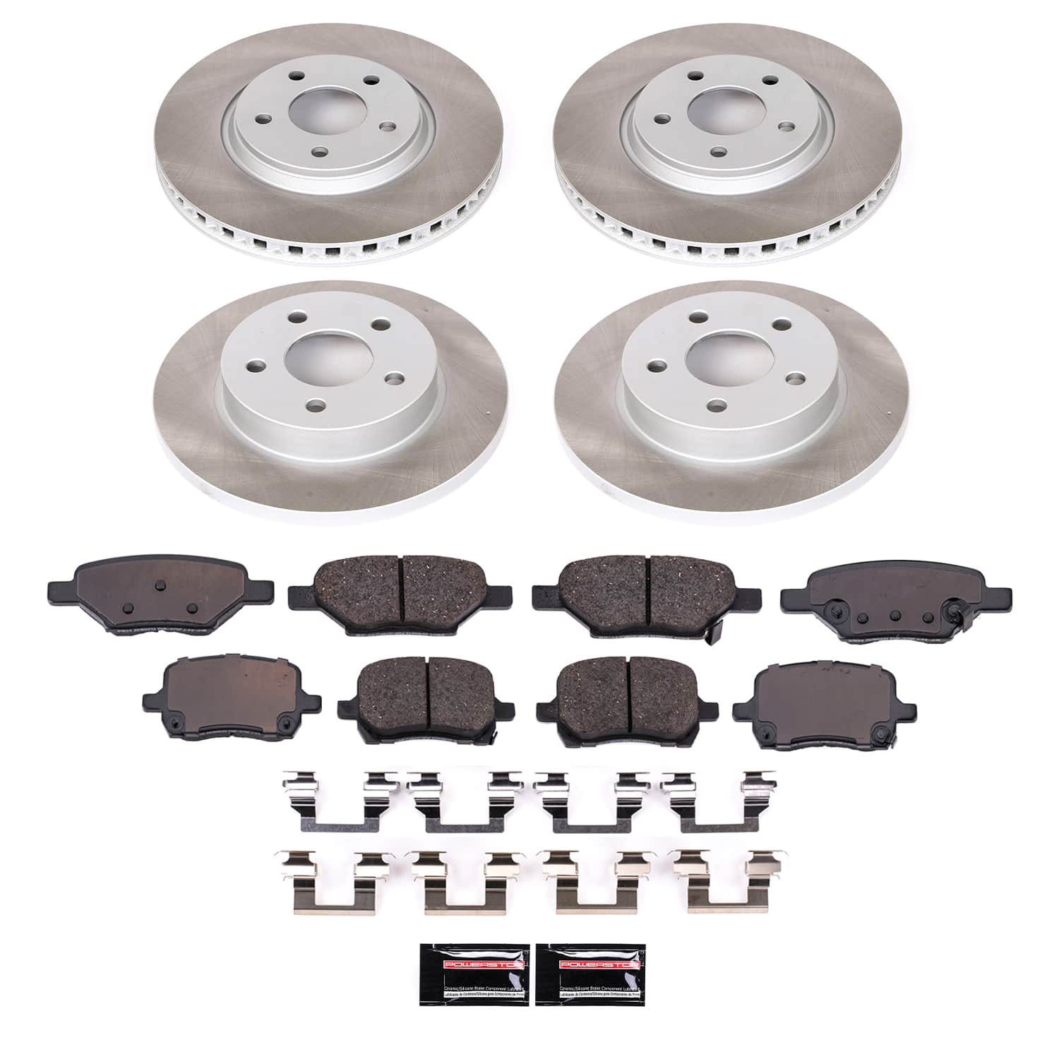 Power Stop SC1612 - Front And Rear Z17 Evolution Pad And Semi-Coated Rotor Kit vehicle fitment brake part