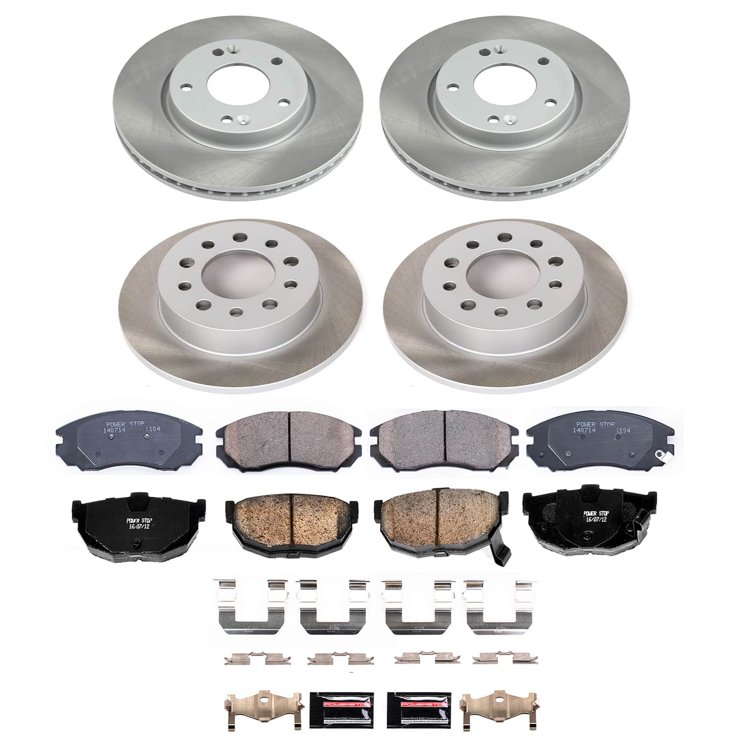 Power Stop SC164 - Front And Rear Z17 Evolution Pad And Semi-Coated Rotor Kit vehicle fitment brake part