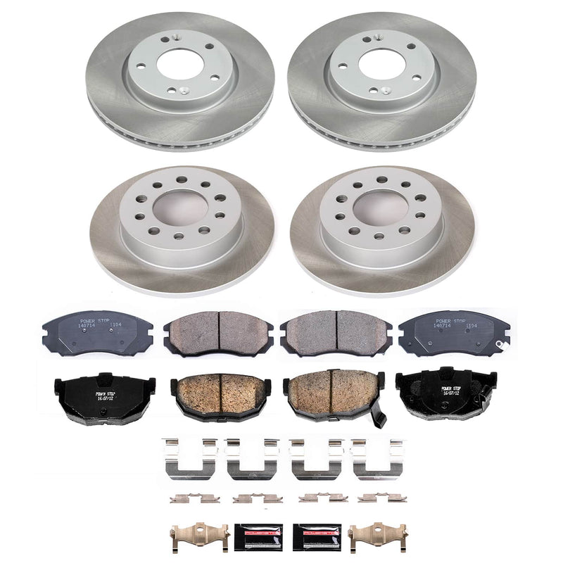 Power Stop SC164 - Front And Rear Z17 Evolution Pad And Semi-Coated Rotor Kit vehicle fitment brake part