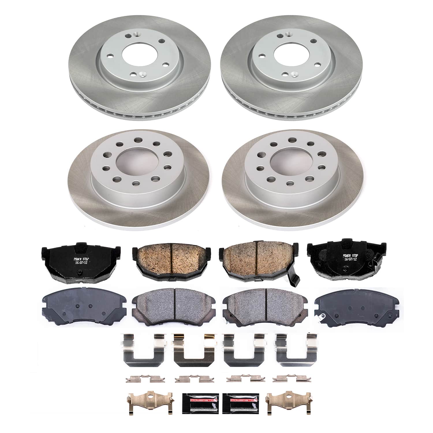 Power Stop SC166 - Front And Rear Z17 Evolution Pad And Semi-Coated Rotor Kit vehicle fitment brake part