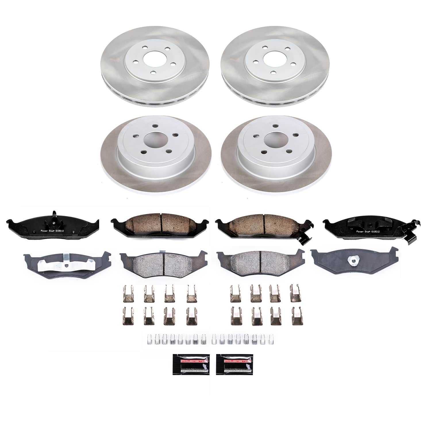 Power Stop SC1680 - Front And Rear Z17 Evolution Pad And Semi-Coated Rotor Kit vehicle fitment brake part