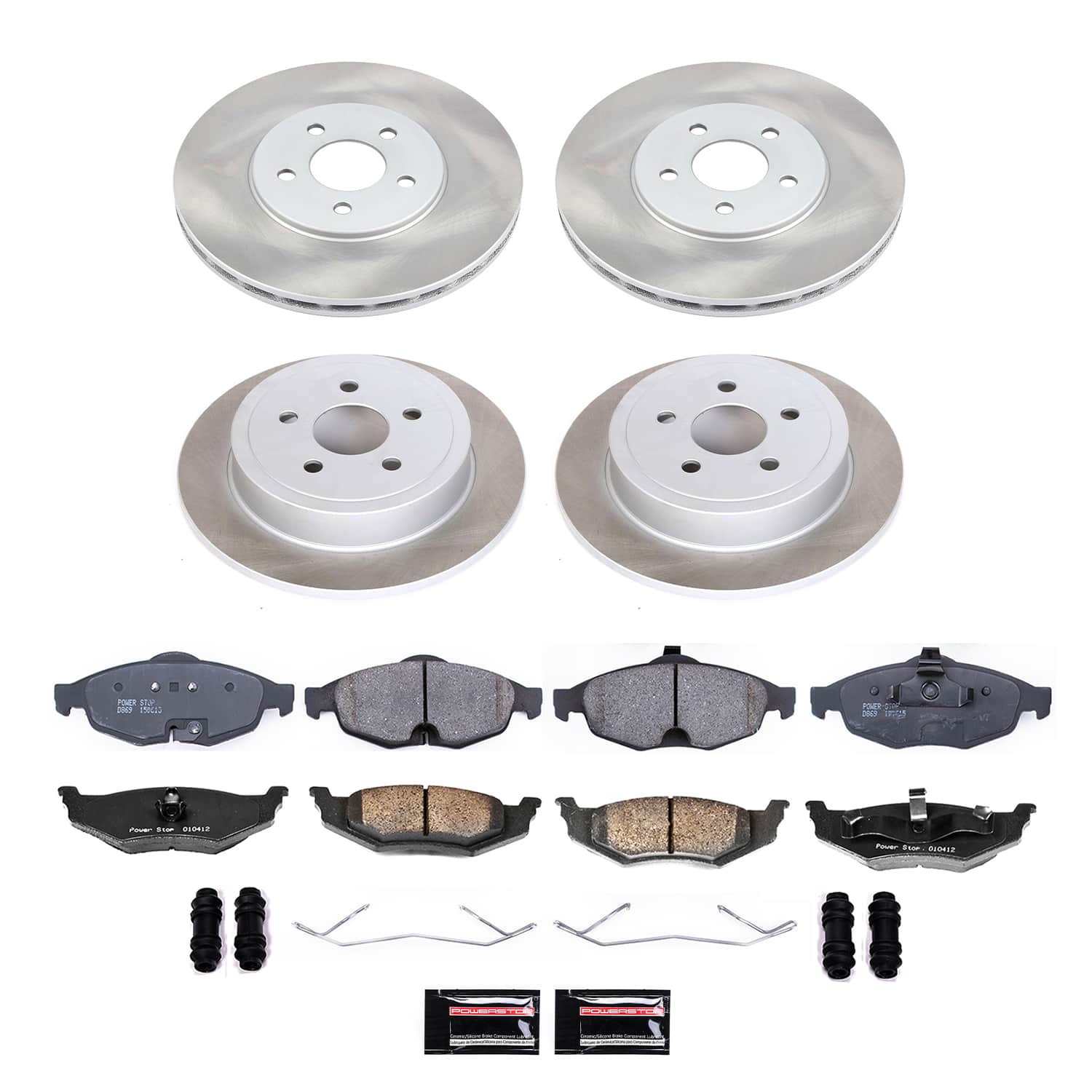 Power Stop SC1685 - Front And Rear Z17 Evolution Pad And Semi-Coated Rotor Kit vehicle fitment brake part