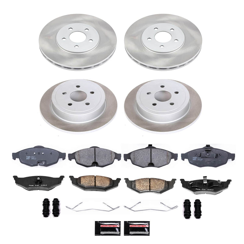 Power Stop SC1685 - Front And Rear Z17 Evolution Pad And Semi-Coated Rotor Kit vehicle fitment brake part