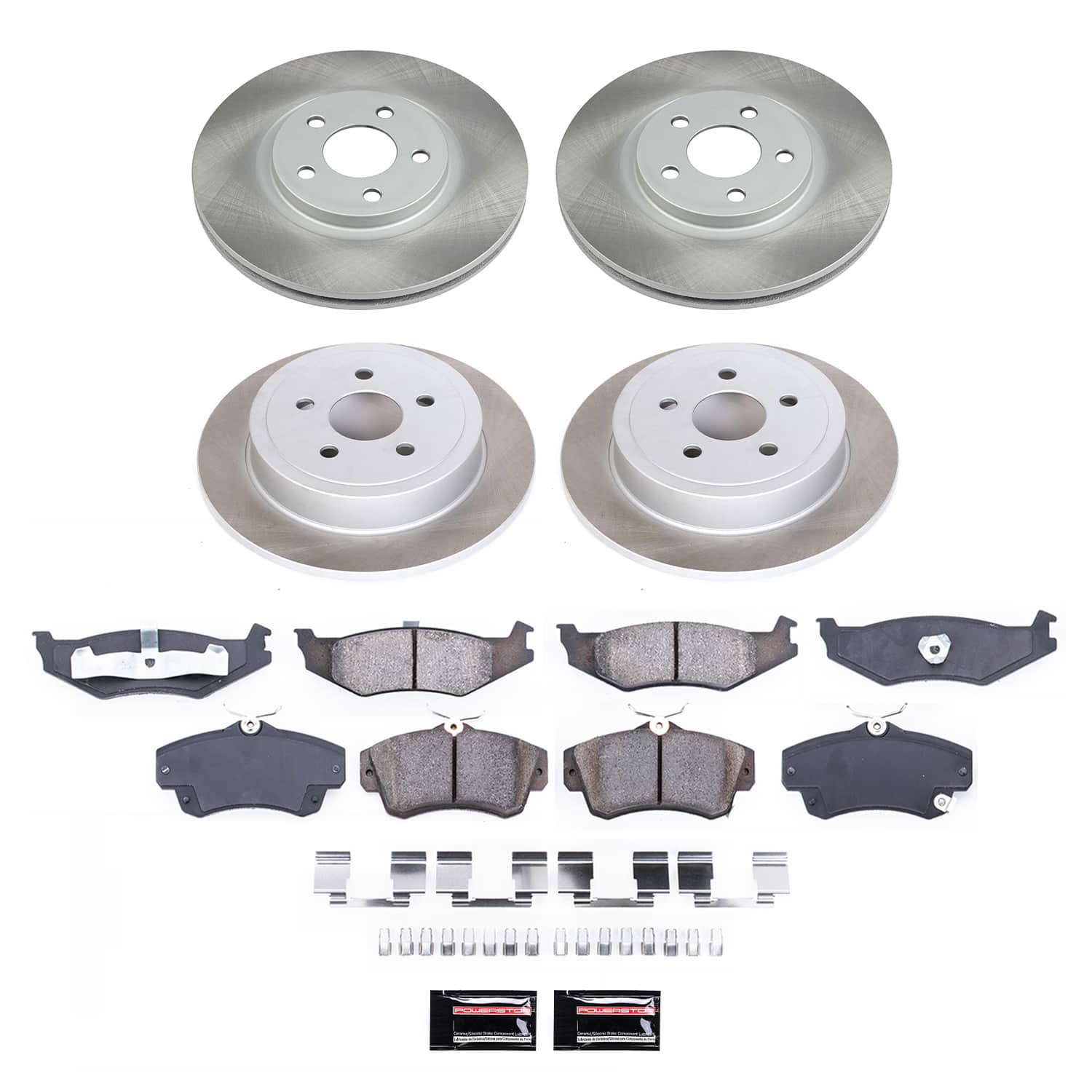 Power Stop SC1705 - Front And Rear Z17 Evolution Pad And Semi-Coated Rotor Kit vehicle fitment brake part