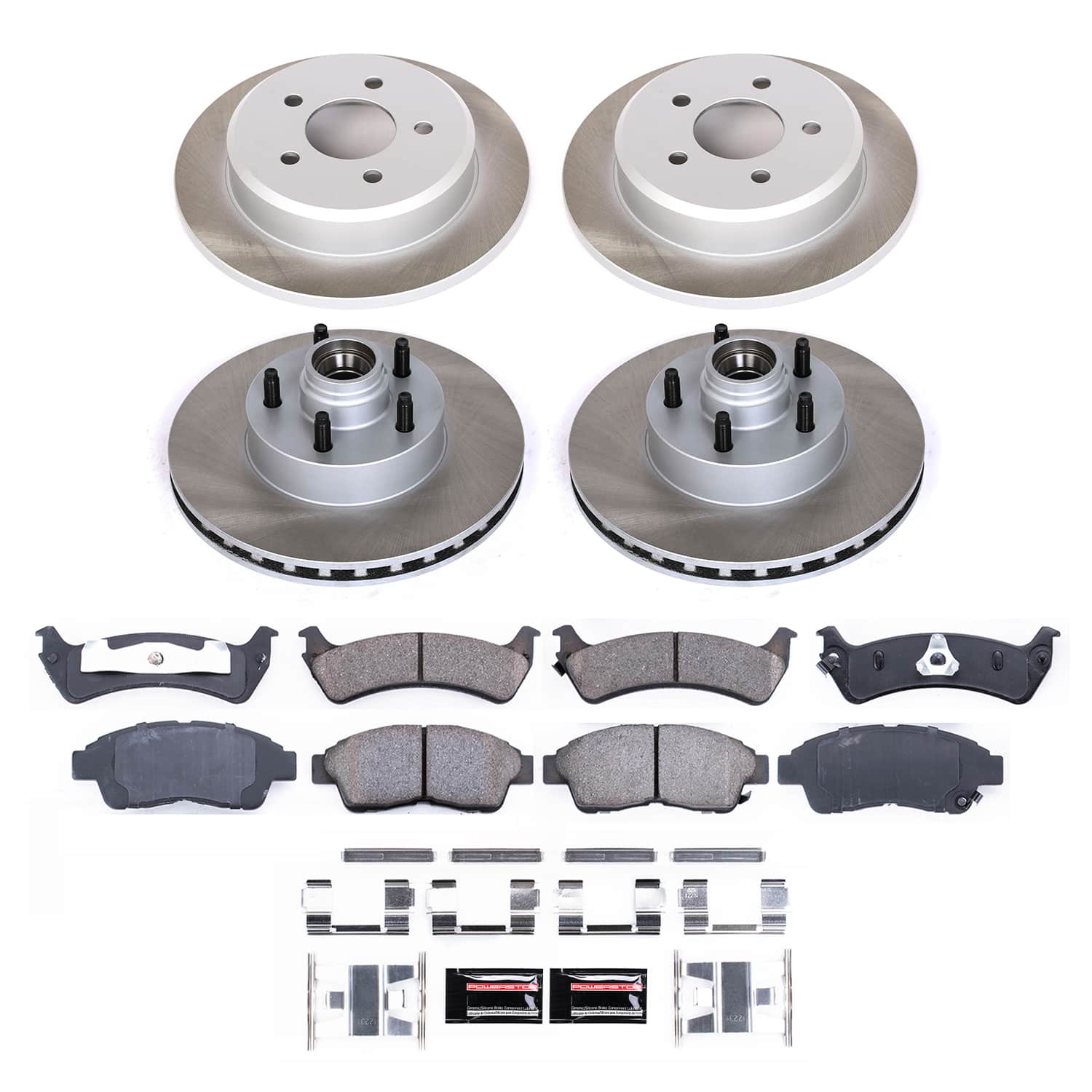 Power Stop SC1855 - Front And Rear Z17 Evolution Pad And Semi-Coated Rotor Kit vehicle fitment brake part