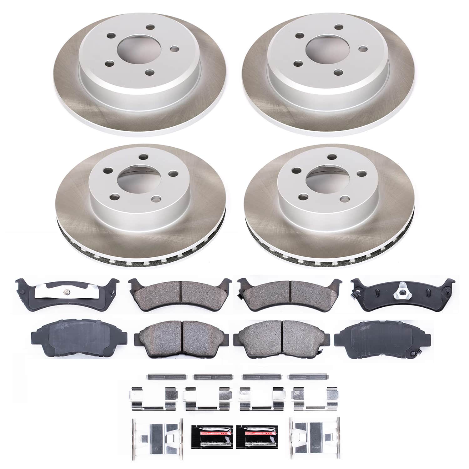 Power Stop SC1861 - Front And Rear Z17 Evolution Pad And Semi-Coated Rotor Kit vehicle fitment brake part