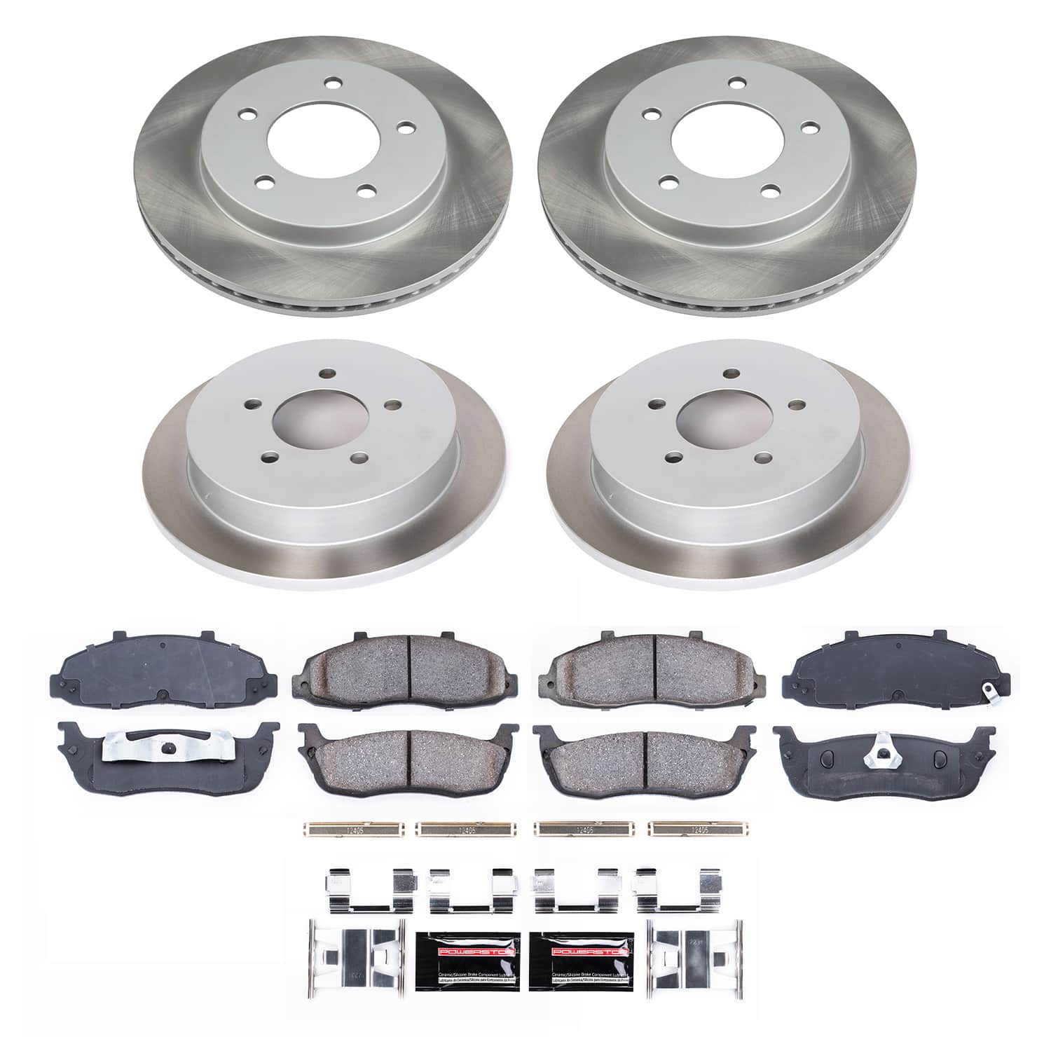 Power Stop SC1868 - Front And Rear Z17 Evolution Pad And Semi-Coated Rotor Kit vehicle fitment brake part