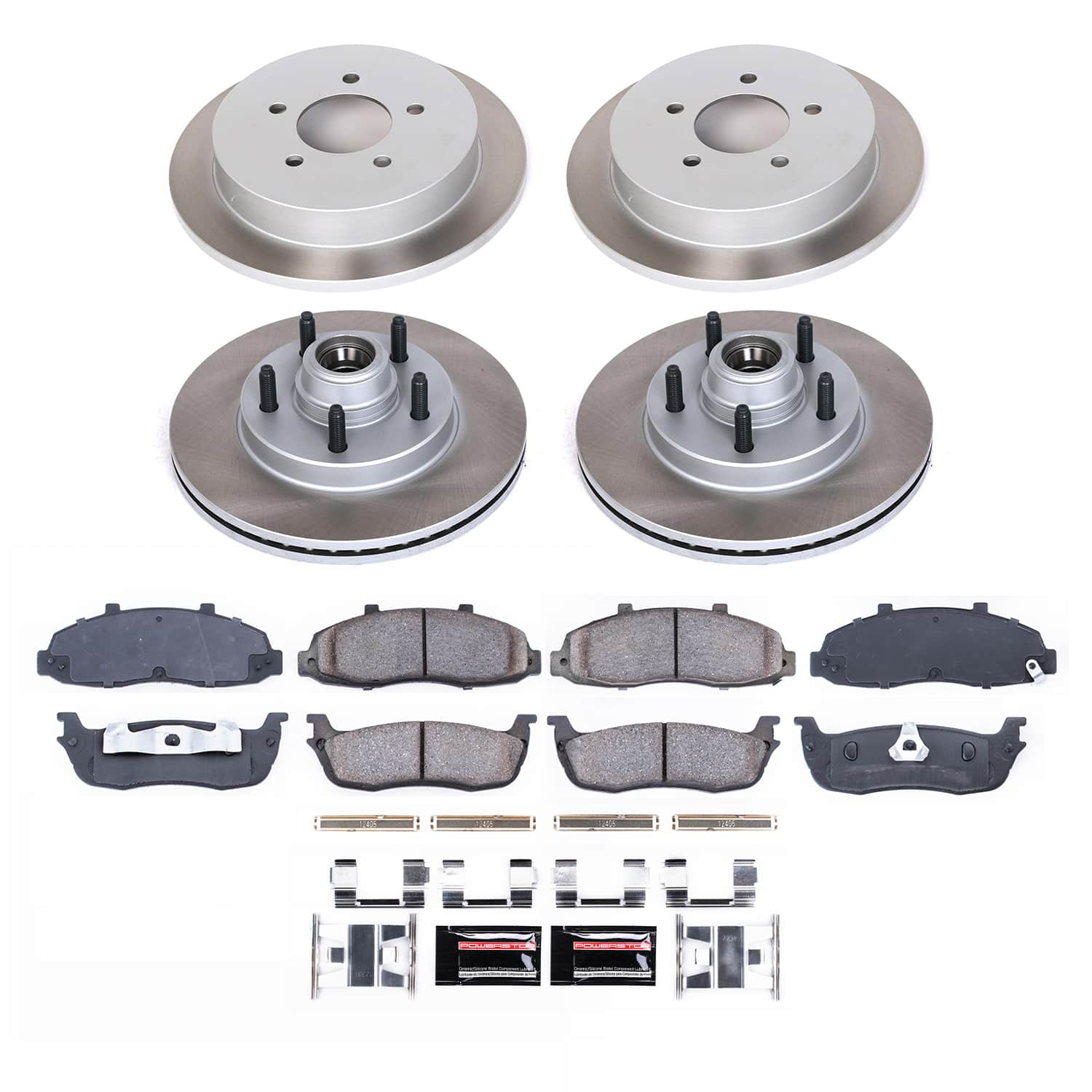 Power Stop SC1915 - Front And Rear Z17 Evolution Pad And Semi-Coated Rotor Kit vehicle fitment brake part