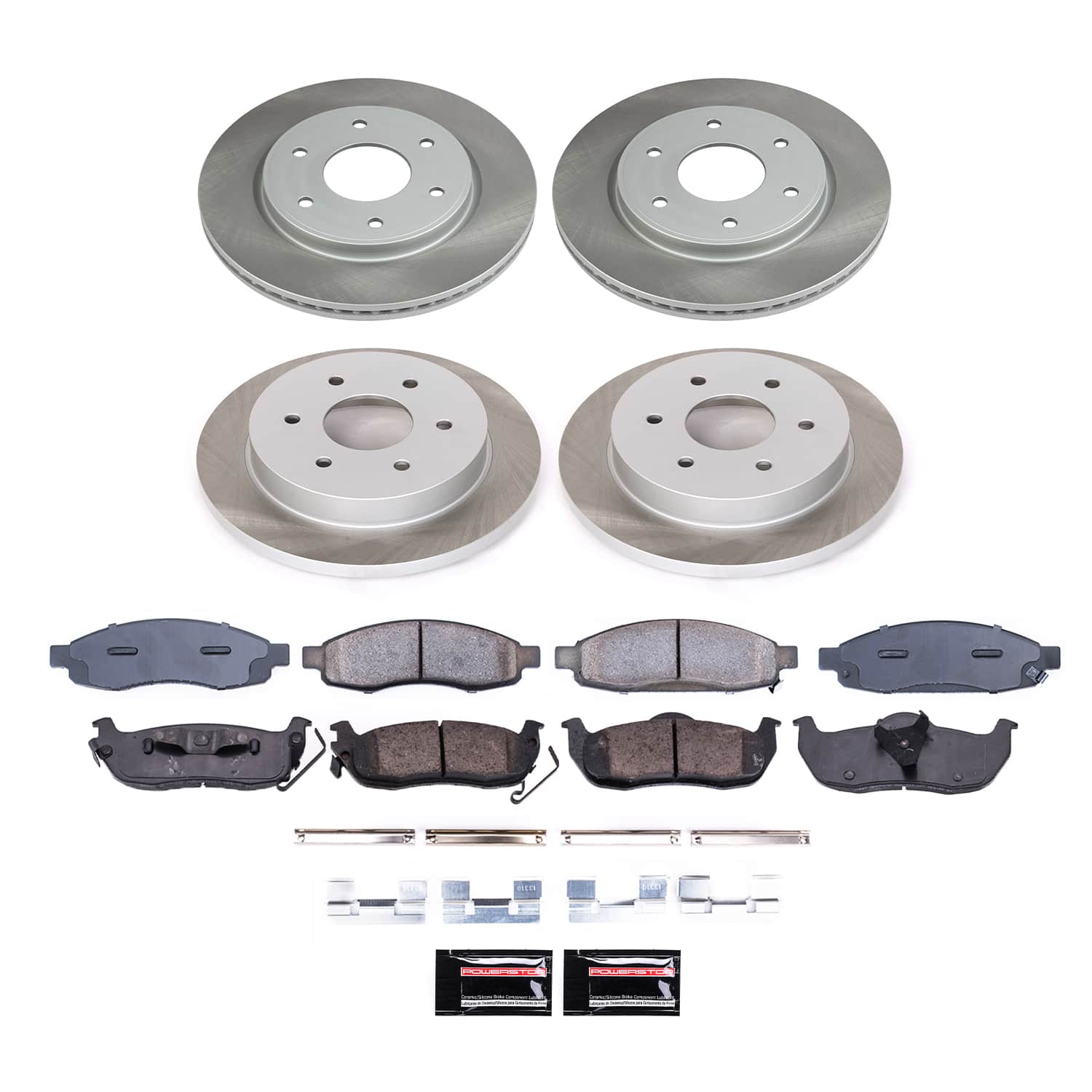 Power Stop SC212 - Front And Rear Z17 Evolution Pad And Semi-Coated Rotor Kit vehicle fitment brake part