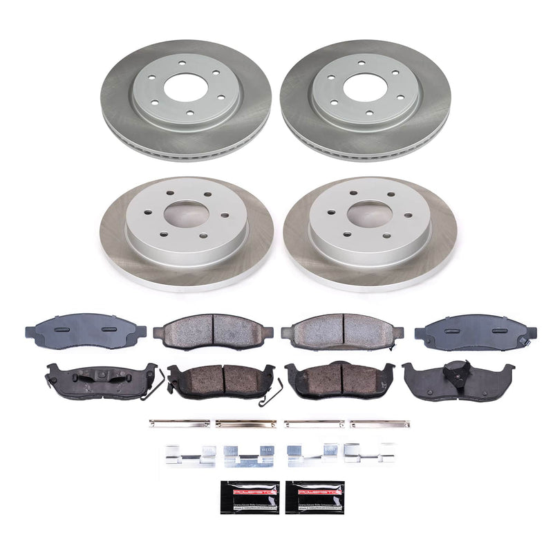 Power Stop SC212 - Front And Rear Z17 Evolution Pad And Semi-Coated Rotor Kit vehicle fitment brake part