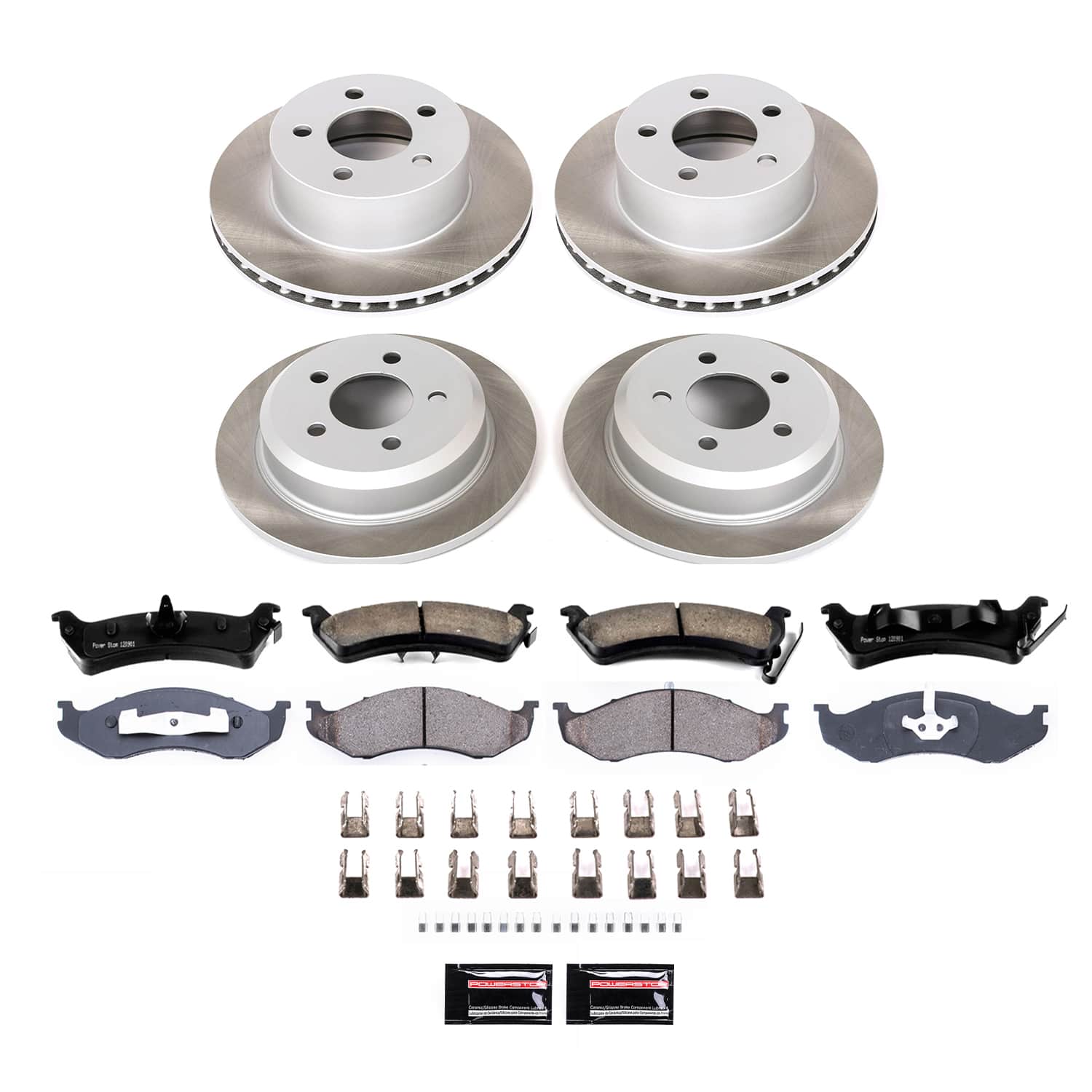 Power Stop SC2121 - Front And Rear Z17 Evolution Pad And Semi-Coated Rotor Kit vehicle fitment brake part