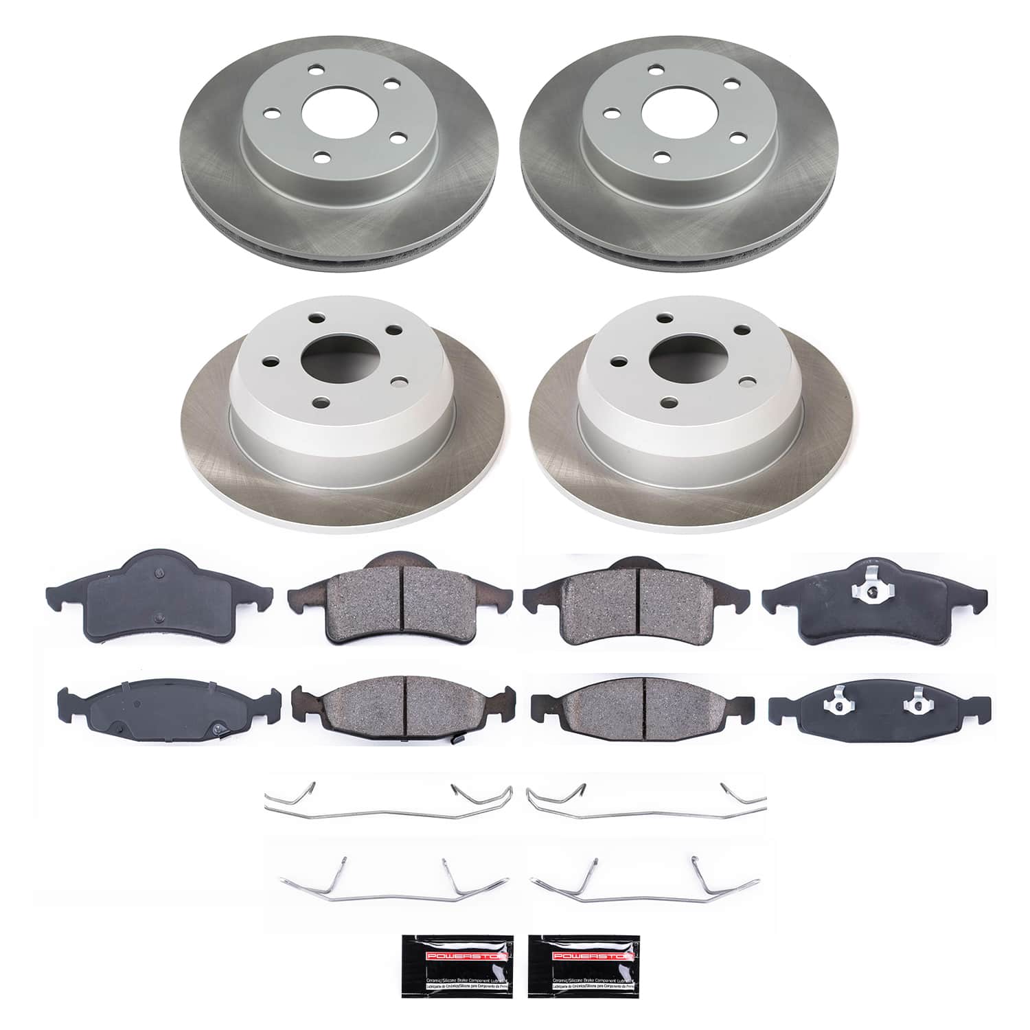 Power Stop SC2148 - Front And Rear Z17 Evolution Pad And Semi-Coated Rotor Kit vehicle fitment brake part