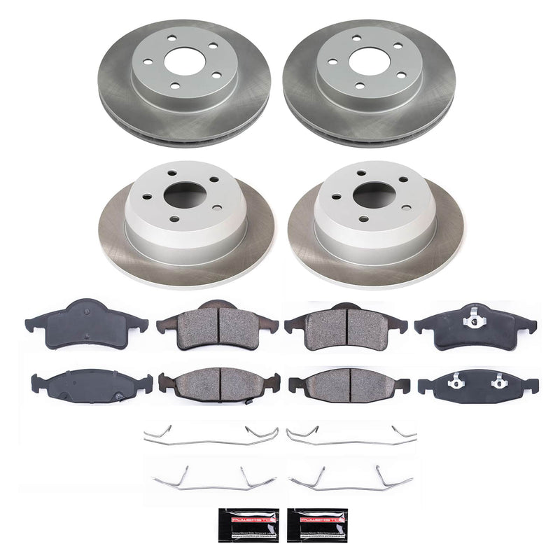 Power Stop SC2148 - Front And Rear Z17 Evolution Pad And Semi-Coated Rotor Kit vehicle fitment brake part