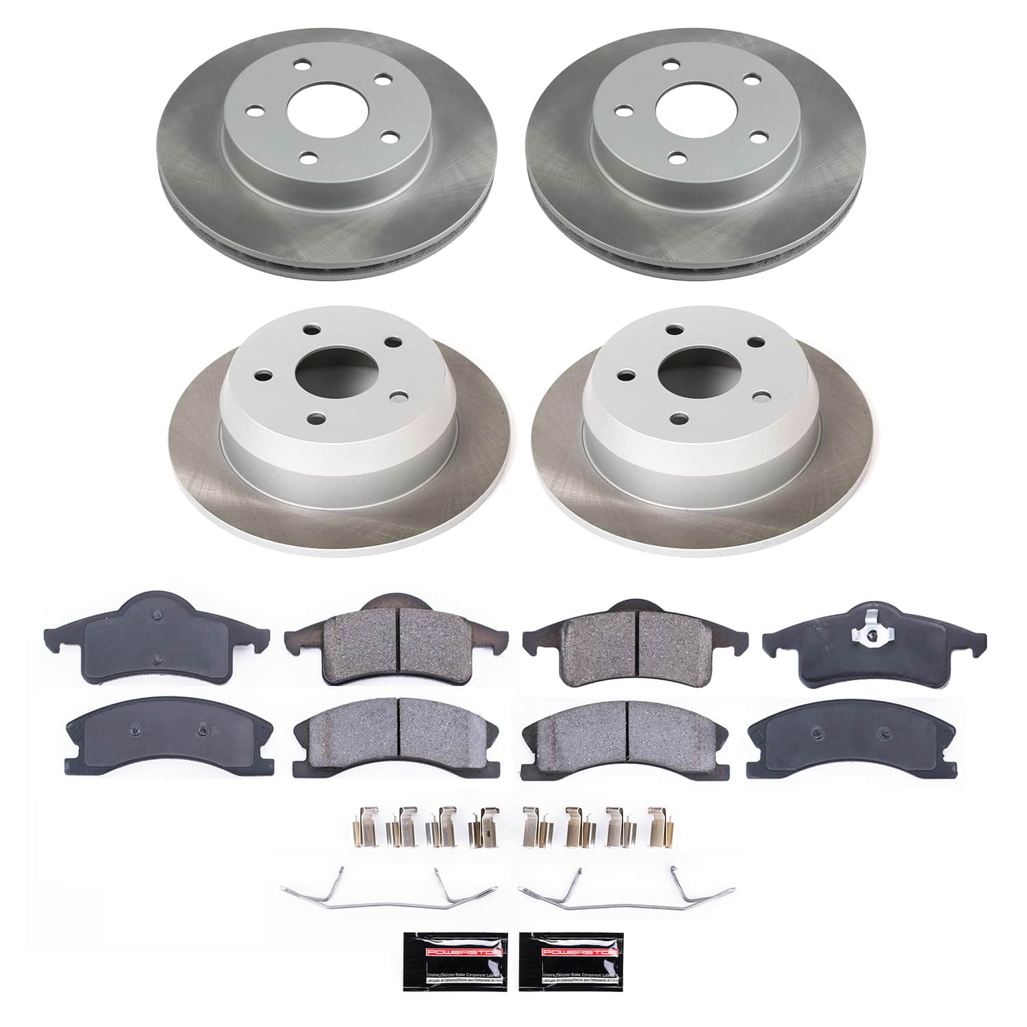 Power Stop SC2150 - Front And Rear Z17 Evolution Pad And Semi-Coated Rotor Kit vehicle fitment brake part
