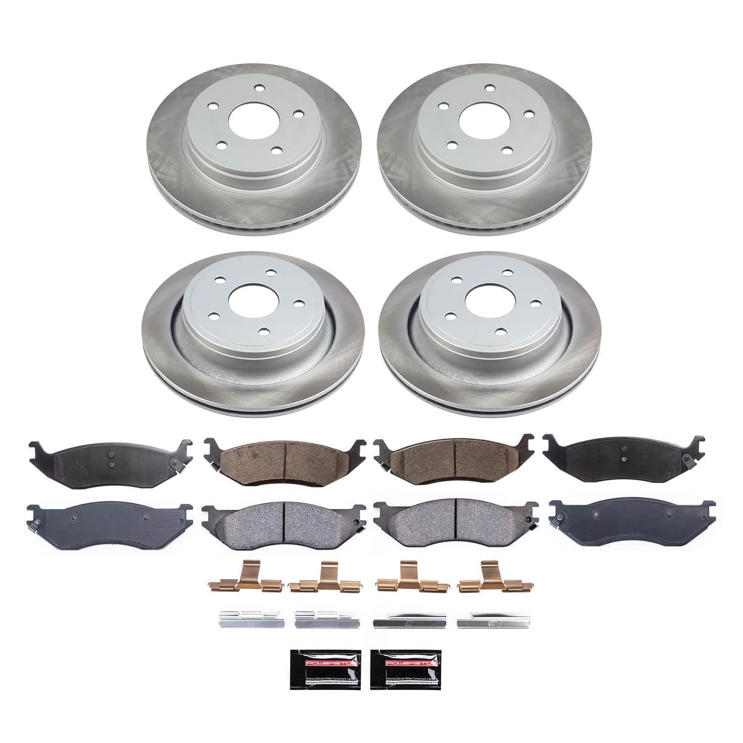 Power Stop SC2166 - Front And Rear Z17 Evolution Pad And Semi-Coated Rotor Kit vehicle fitment brake part