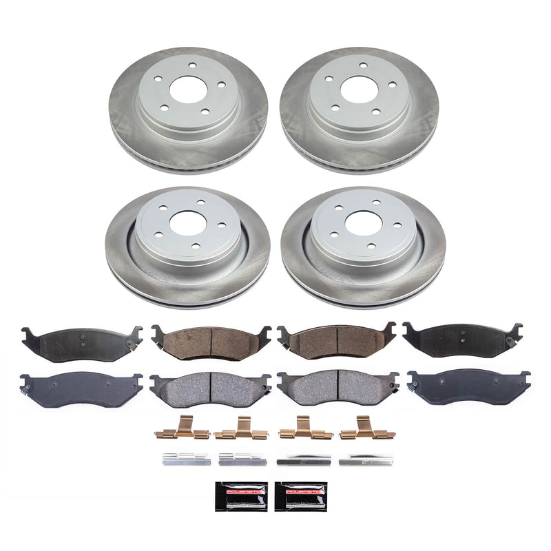 Power Stop SC2166 - Front And Rear Z17 Evolution Pad And Semi-Coated Rotor Kit vehicle fitment brake part