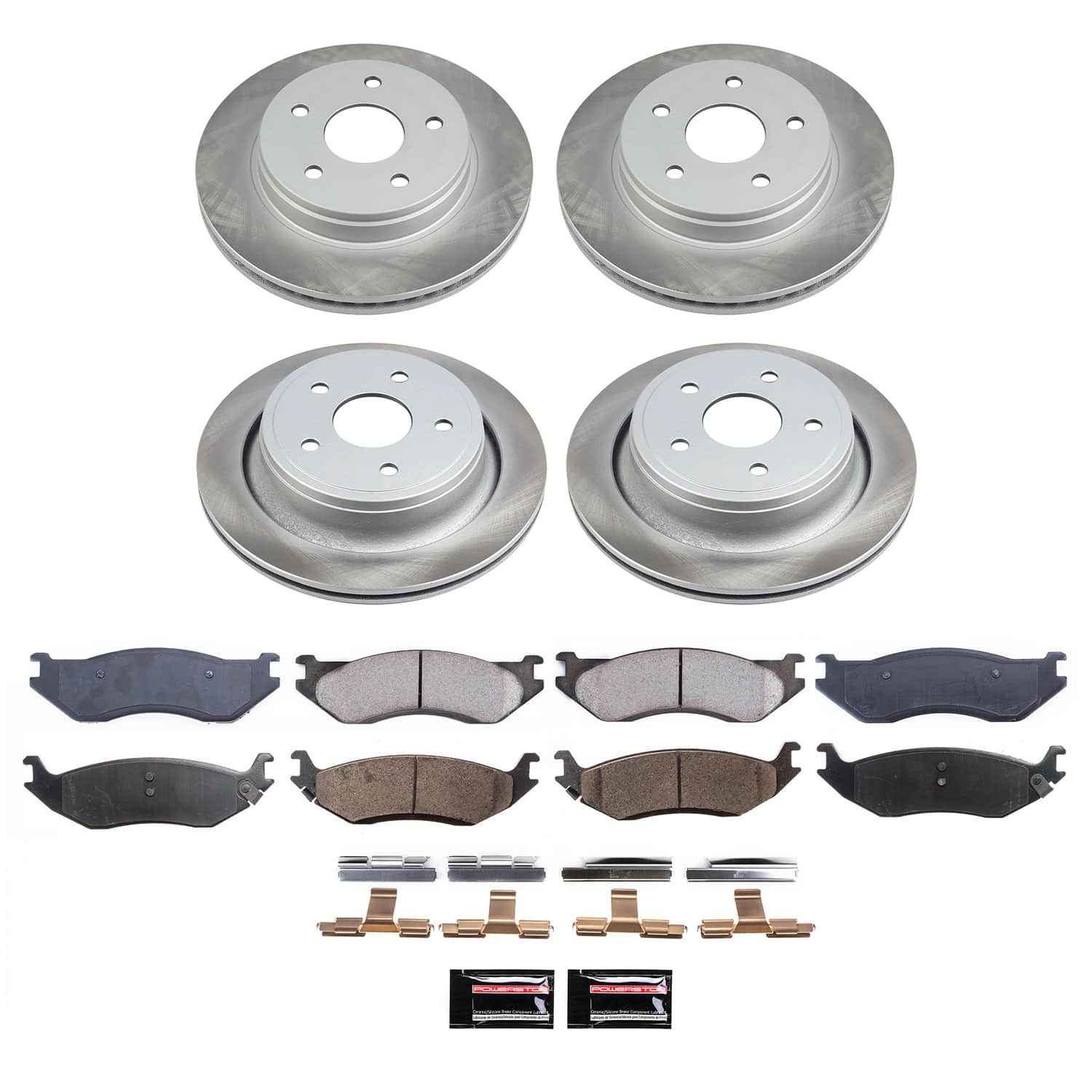 Power Stop SC2168 - Front And Rear Z17 Evolution Pad And Semi-Coated Rotor Kit vehicle fitment brake part